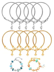 5pcs Chain Bracelet Making Set with Snake Chain and Heart Lobster Clasp, DIY Jewelry Accessories for Women, Adjustable Fashionable Link Stackable Bracelets