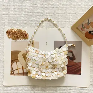 Summer Beach Vacation Handmade Woven Shell Dumpling Bag, Hand-stitched, Exquisite Craftsmanship, Niche Fashion Trend, Handheld Crossbody Bag 2026