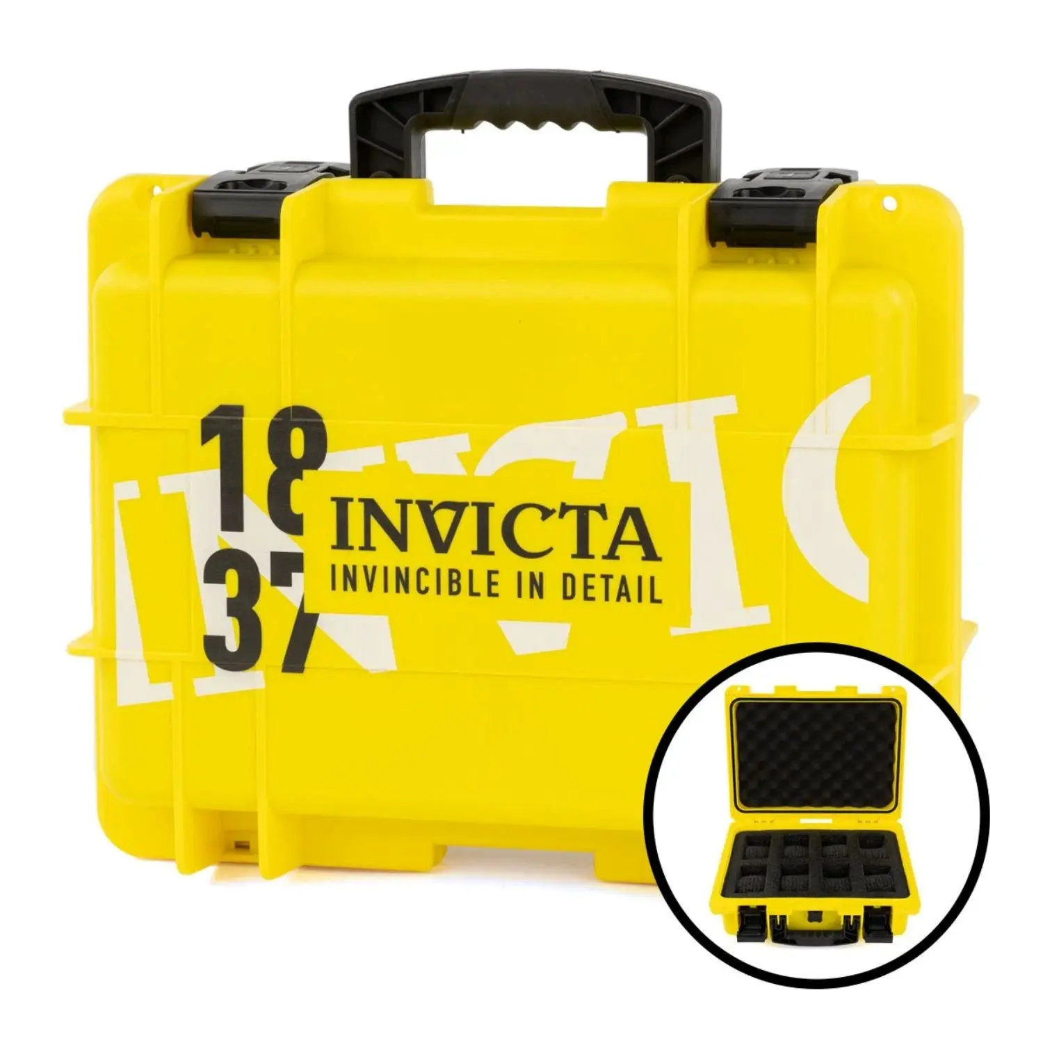 INVICTA EIGHT 8 SLOT IMPACT Yellow Watch Storage Box Collector Case 1837 Edition