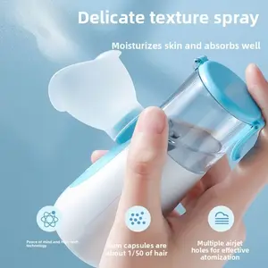 Portable mini humidifier & aroma diffuser with visible water tank, rechargeable, quiet operation, top-fill design, suitable for travel, office, bedside – a compact humidifier perfect for the room or as a gift.