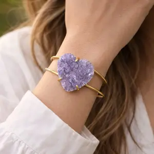 Amethyst Heart Bracelet