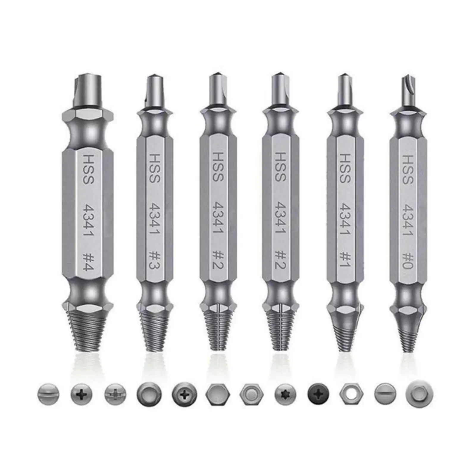 Damaged Screw Extractor Set,Easy Out Bolt Extractor,Stripped Broken Screw Remover,Double Head Extraction Design Extractor Head,Household Repair Tools,