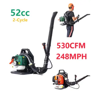 OSAKAPRO 52CC 2-Cycle Gas Backpack Leaf Blower 530CFM 248MPH Cordless High-Power with Extension Tube for Yard Garden Wet Leaves Debris Cleanup
