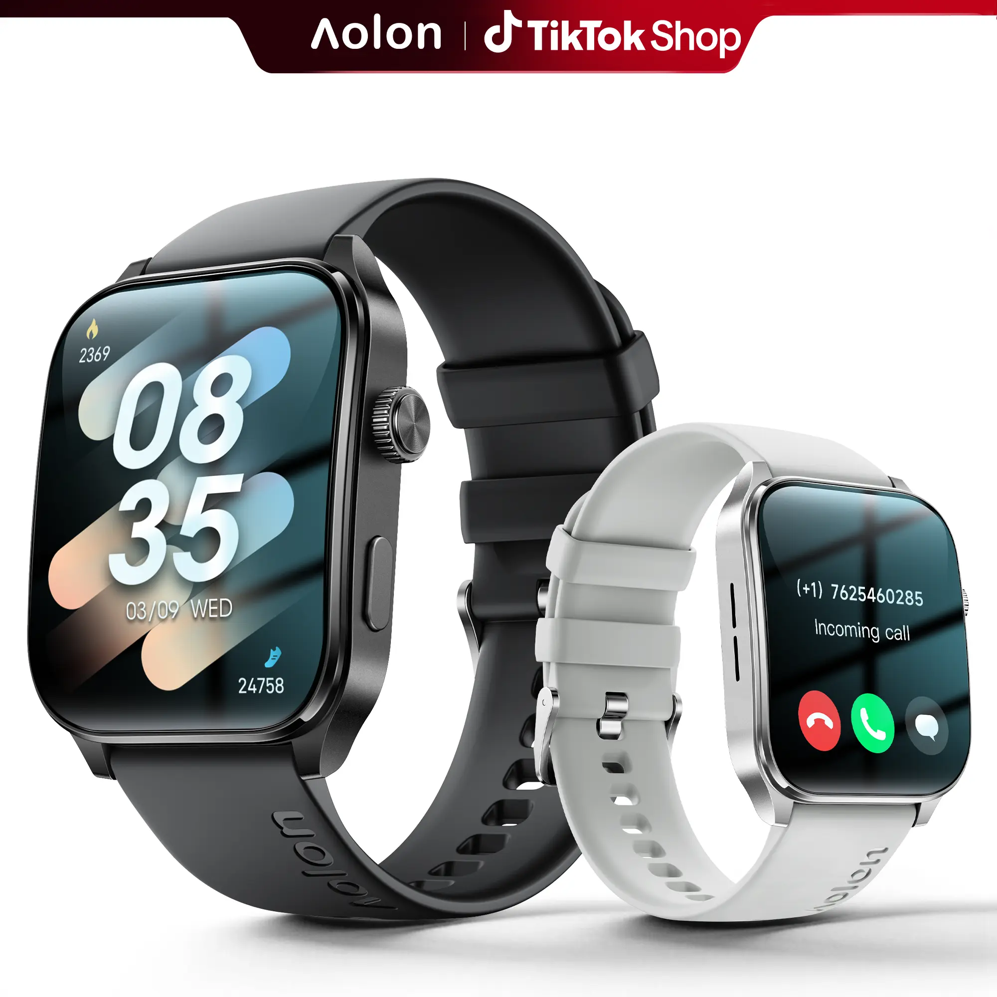 【Business Style】Aolon Curve3 Curved Smartwatch for Unisex, Bluetooth Calling, 1.93" IPS Display, Message Alerts, Digital Crown, Multi-Sport Modes, Fitness Tracker, IP68, Android & iOS Compatible#travel essentials#back to school