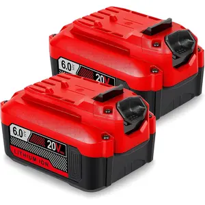 High quality  20V Battery for Craftsman V20 Lithium Battery 2 Packs 6.0Ah High-Output for 20-Volt Power Tools CMCB205 CMCB204 CMCB202 CMCB201 CMCB202-2 CMCB204-2