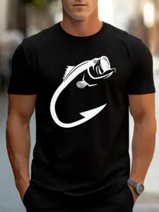 Bite Hook Shirt - Fishing Lover Graphic Tee, Confident Attitude Top, Casual Summer Wear,Casual daily wear - personalized short-sleeved T-shirt - loose-fitting and comfortable - casual style.