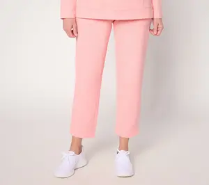 Denim & Co. Active Petite French Terry Straight Leg Ankle Pants