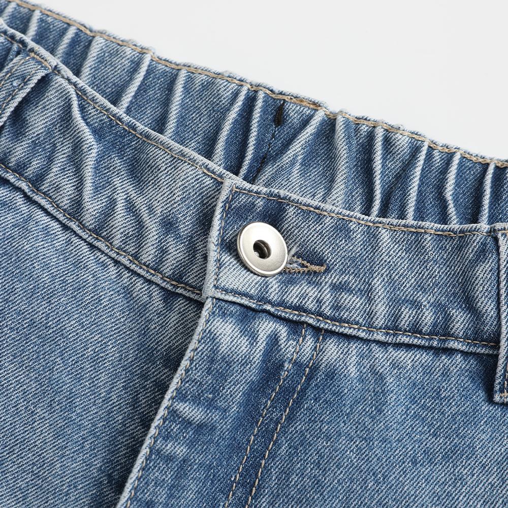 Men’s loose straight-leg jeans for autumn/winter, featuring a patchwork design and retro street style—versatile and easy to match.