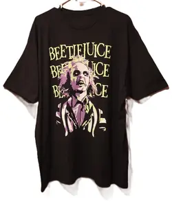 Beetlejuice - Short Sleeve Graphic Black T-Shirt