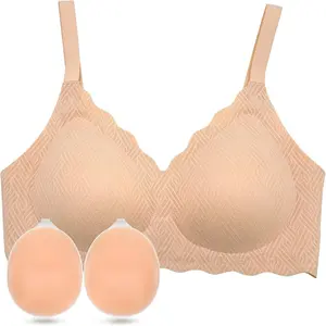 2026 silicone breast pad pocket bra, silicone breast augmentation pad, wireless pocket bra, suitable for post-surgery bras