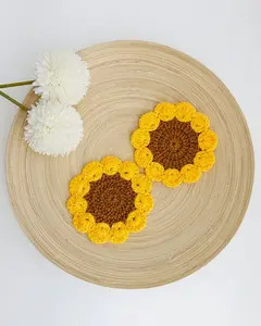 Sunflower Handmade Macrame Coasters (2pc per item)