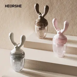 HEORSHE Antler Baby Feeder – BPA-Free Silicone Feeder & Teether with Easy-Grip Handles | Perfect for Introducing Solids, Self-Feeding, and Teething Relief | Includes Two Sizes for Growing Babies