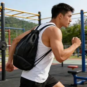 Waterproof Drawstring Gym Bag - Portable Backpack for Football & Sports Storage