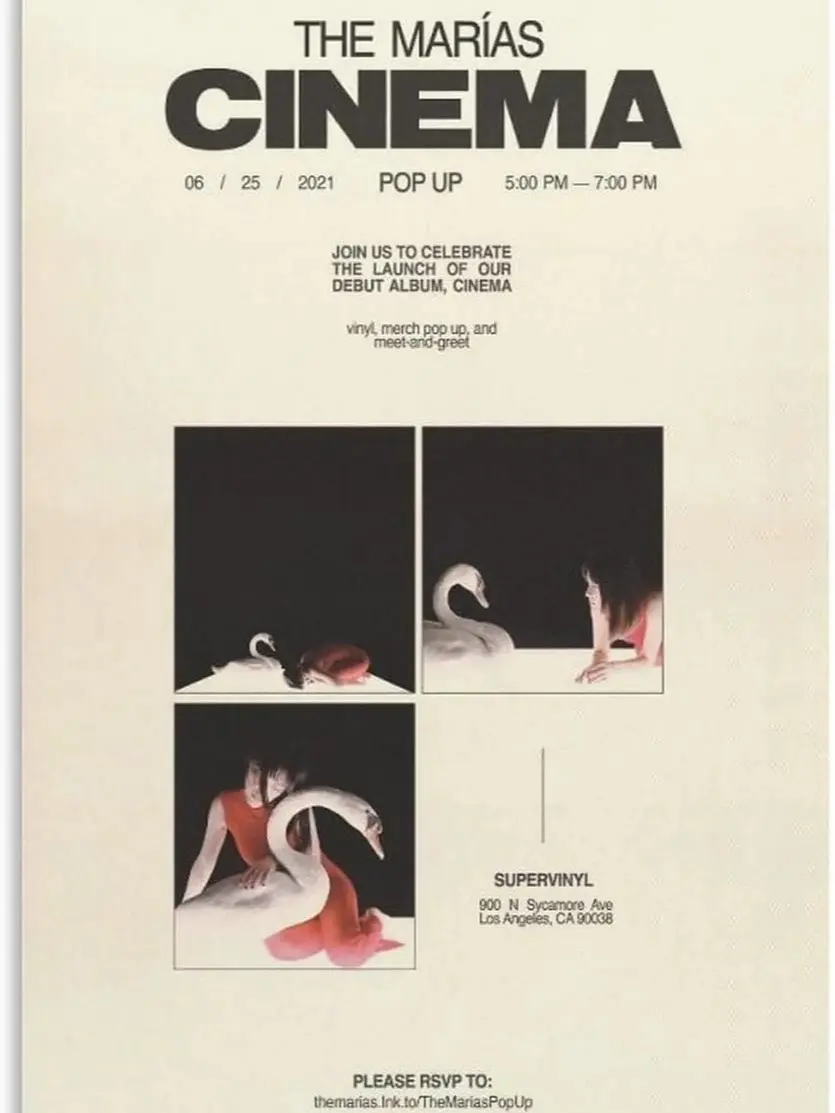 The Marías Cinema Pop Up 2021 Poster Indie Band Wall Art