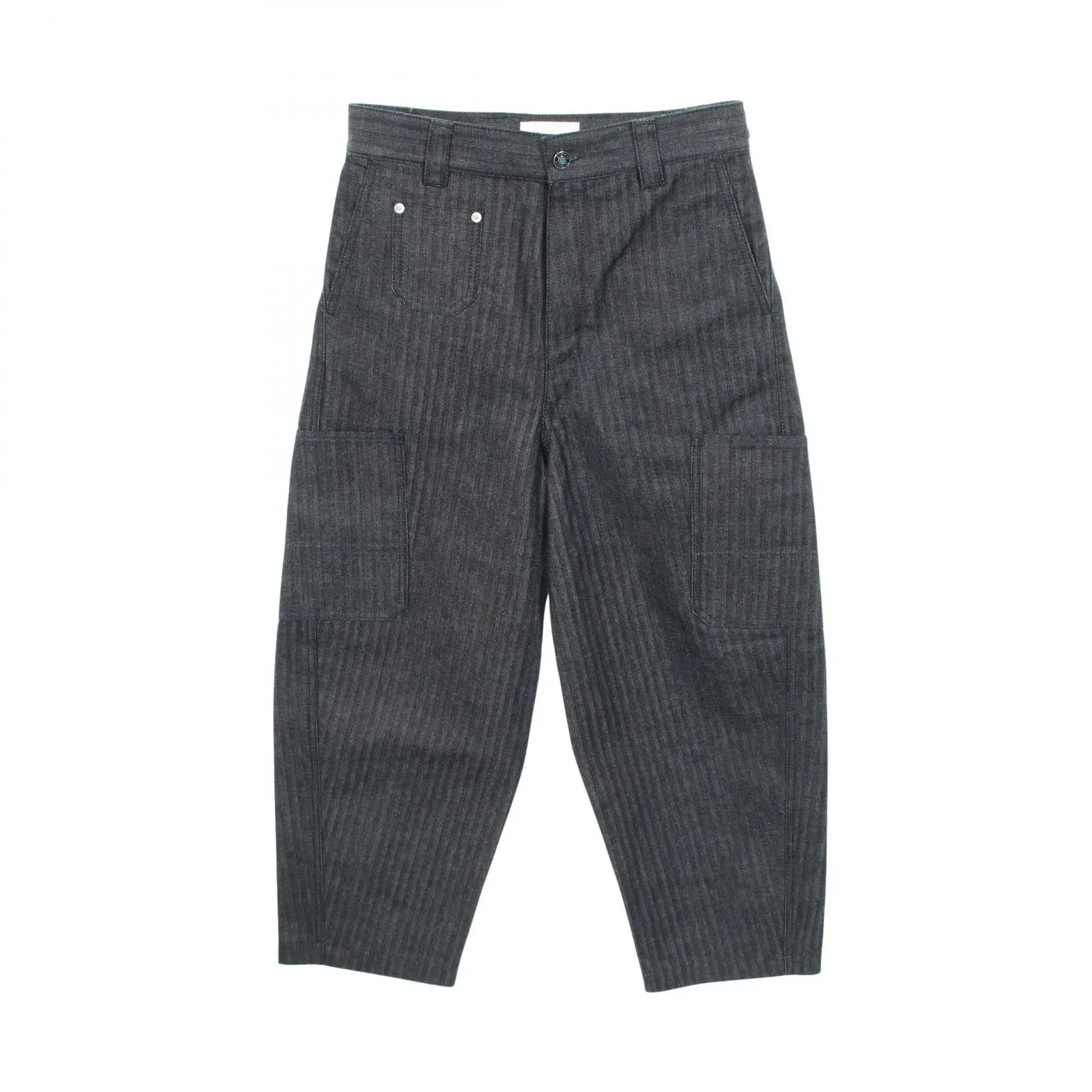 Pre-owned GIVENCHY Cotton Small Leather Goods Couture Seam Herringbone Denim Pants