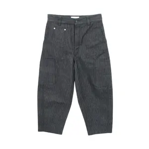 Pre-owned GIVENCHY Cotton Small Leather Goods Couture Seam Herringbone Denim Pants