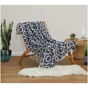 Dee Ocleppo Woven Jacquard Fringed Throw