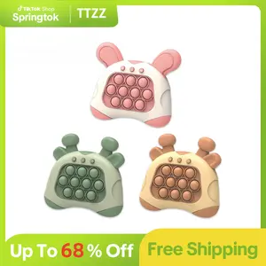 TTZZ Fast Push Game, Quick Push Pop Game, Light Up Fidget Toys, Quick Speed Push Puzzle Game Console, Bubble Stress Relief Decompression Toys, Handheld Game Toy for Kids Ages 3-12 Years