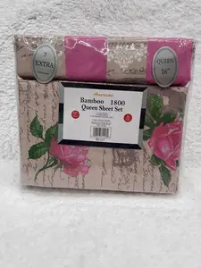 Queen Size 6-Piece Bamboo 1800 Sheet Set | Cotton-Feel, Wrinkle-Free Bedding | Worldwide Delivery