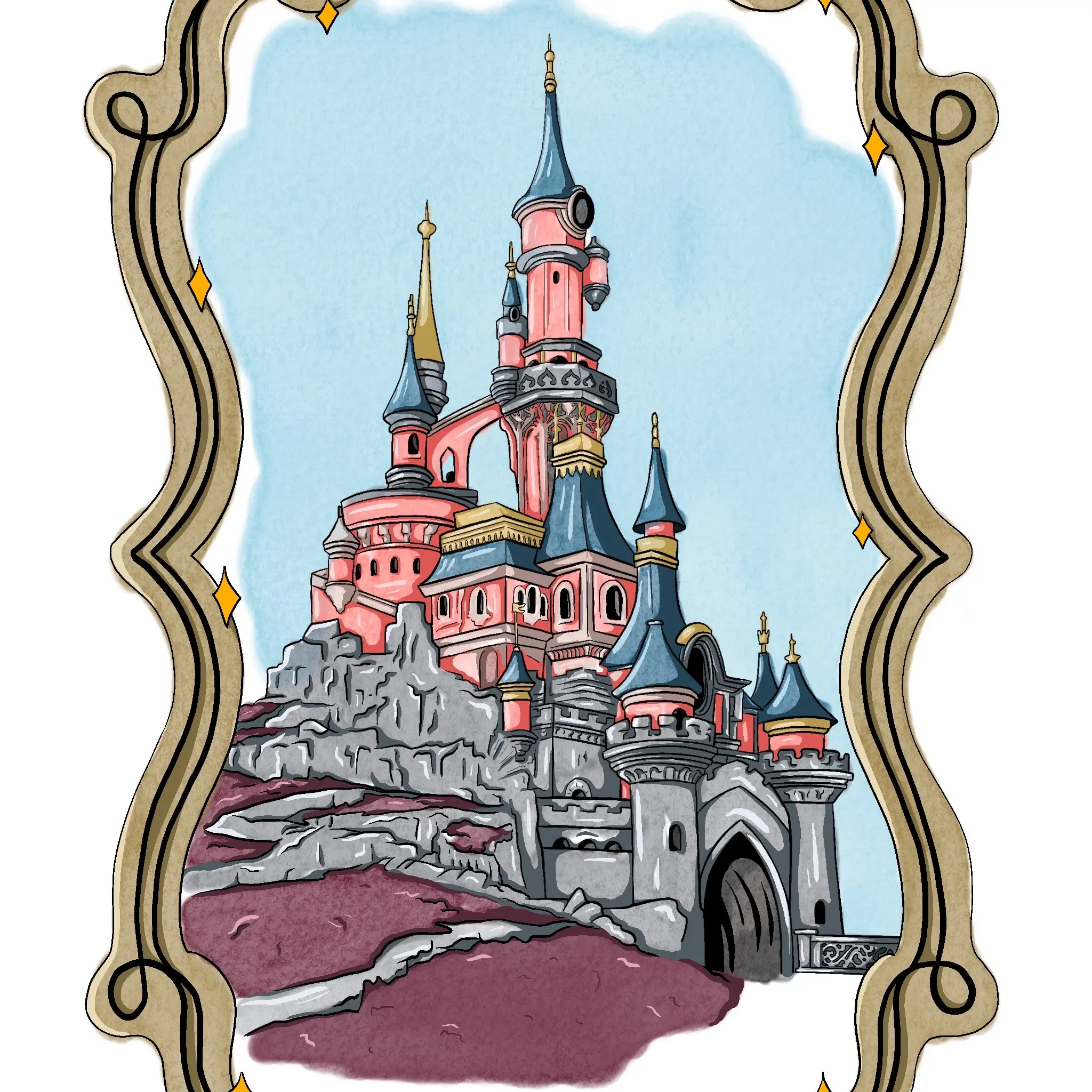 Sleeping Beauty's Castle Wall Art Decor Print