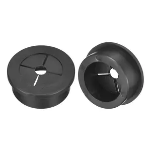 2 count  Cord Grommet, 1-1/8 Inch (28mm) Desk Grommet Flexible Rubber Grommets Wire Hole Cover Pass Through for Office Computer Desk Wire Organizer, Black