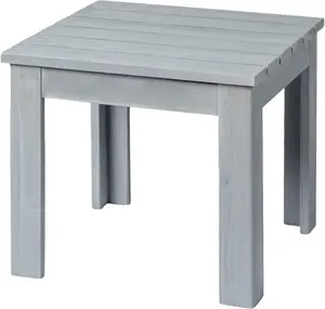 【Father's Day Gift】  Outdoor Wooden Side Table, Square Patio Side Table, Small Outdoor Table for Patio, Backyard, Garden, Poolside, Balcony, Adirondack Conversation End Table (Grey)