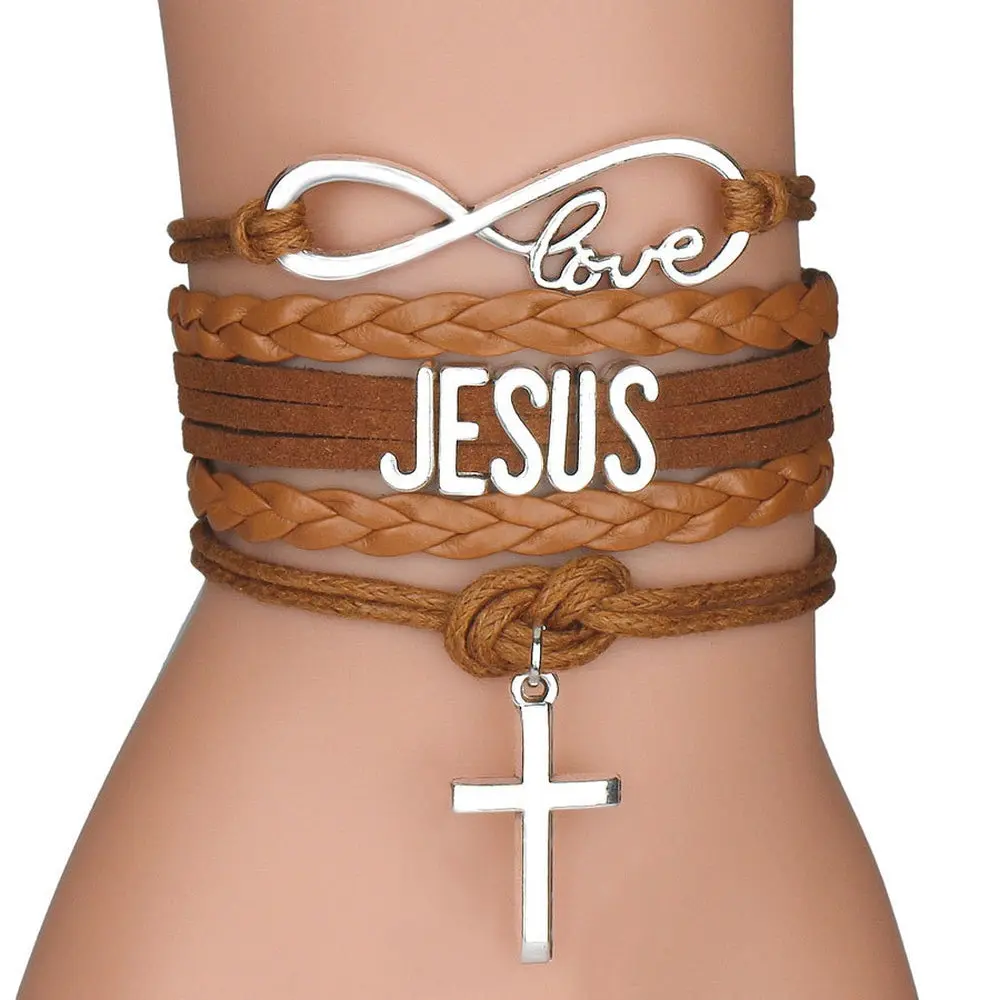 Eternal Love in Christ, Salvation in Crucifixion Braided Bracelet