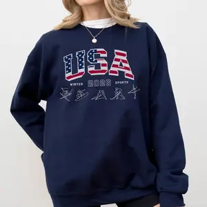 [SALE 50% - Free ship] Milano Cortina 2026 Winter Games Sweatshirt USA Team Sport Gift for Sports Fan Figure Skating Patriotic Gift Winter Sports Speed Skating Fan
