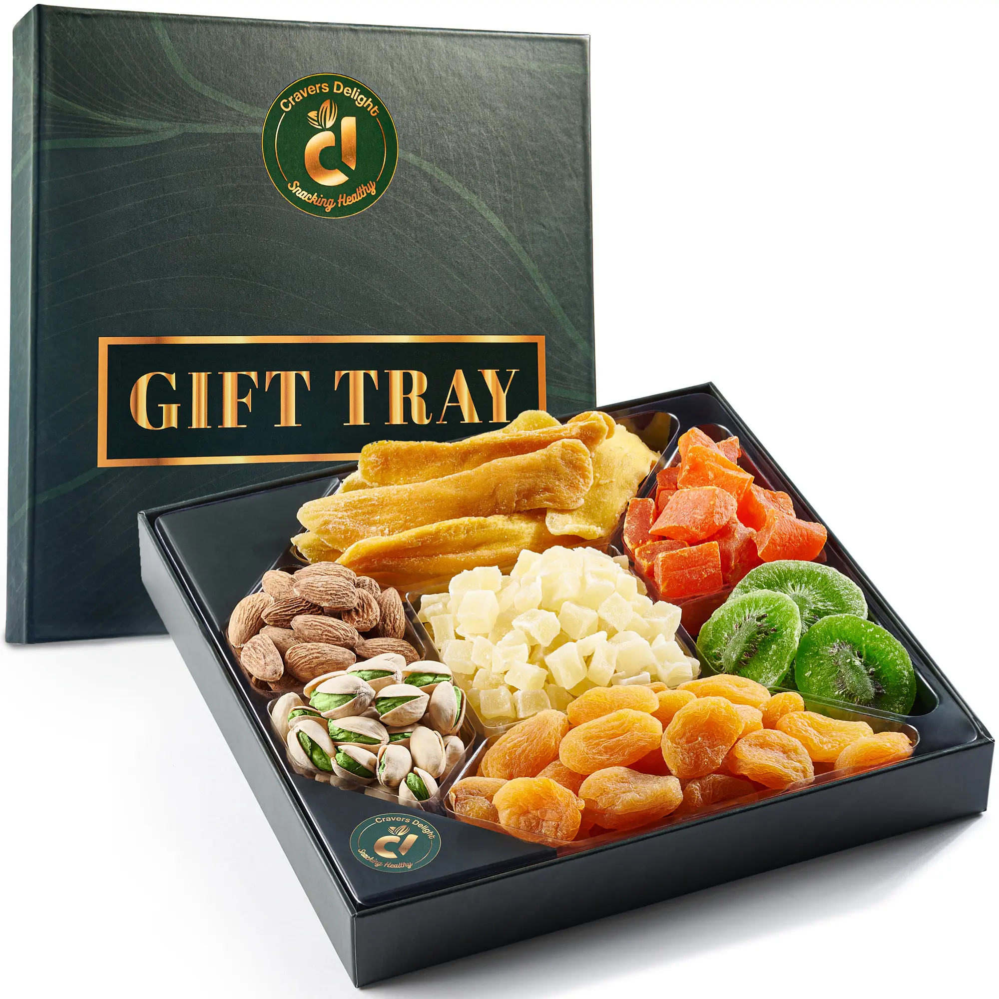 Cravers Delight Gourmet Gift Box | 7-Pack Dried Fruits & Nuts OR All-Nuts Sampler | Healthy Snacks, Holiday Gifts, Vegan & Keto Friendly!