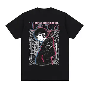valentine shirts Anime Serial Experiments Lain T-Shirt Iwakura Manga Girl Sci Fi Short Sleeve T-shirts Men Women Clothing Cotton Casual T Shirts