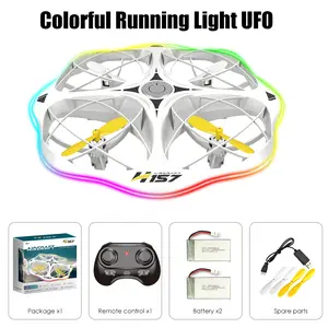 Remote-controlled UFO 360-degree flying disc intelligent obstacle avoidance toy drone with dazzling lights