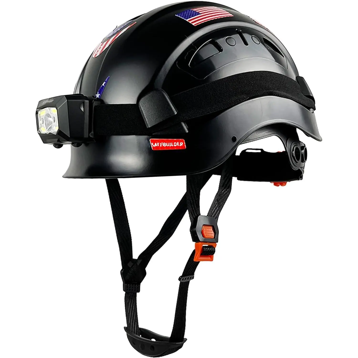 ANSI/ISEA Z89.1 Certified ABS Shockproof Construction Safety Helmet for Workers, with Headlight, Tinted Visor, 53-63cm (20.87-24.80 inch) Head Size, 6-Point Chin Strap, Adjustable Ventilation to Improve Work Safety (Tools & Hardware, Welding Accessories)