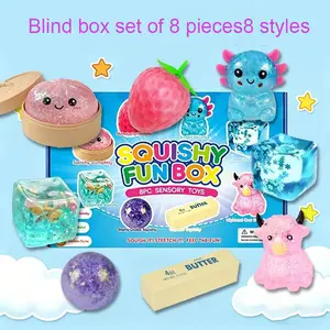 8-Piece Set Squishy Box, Blind Box Malt Sugar Stress Relief Fidget Toys, Sensory Bundle, Creative Slow-Return Squishy, Party Gift, 8 Different Styles