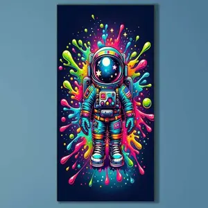 5D DIY Full Drill Round Diamond Painting - Diamond Painting Kits - Diamond Art Kit Space, Colorful Astronaut Mosaic, Canvas - DIY Decorative Painting, Home Wall Decor, Suitable for Halloween and Christmas, Birthdays and Anniversary Gifts