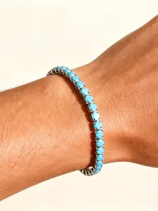 1pc Bohemian Style High Quality Bracelet with Turquoise Beads, Simple Daily Wear Jewelry, Handmade Fashion Accessory for Women