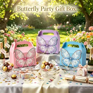 12 Pcs 3D Butterfly Handbag Gift Box, Kids Birthday Party Candy Box, Girl Princess Style Souvenir Box, Baby Shower Return Gift Box, Kindergarten Activity Gift Box