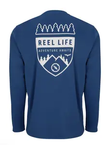 Reel Life Men's Long Sleeve UPF+50 UV Protection Lightweight & Breathable Durable Fabric Double Brushed 100% Polyester