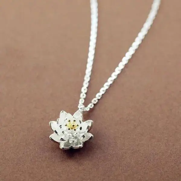 925 Sterling Silver lotus  Necklaces & Pendants For Women High Quality Sterling-silver-jewelry