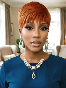 Human Hair Pixie Cut Wig for Women, Full Machine Made, Natural Daily Look, Stylish Short Hairstyle, Perfect for Everyday Use