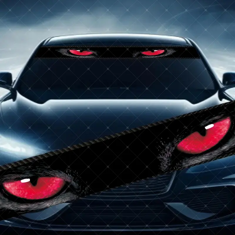 Unique Cat Eye Car Windshield Sticker, Decorative Vinyl Decal, Car Window Sticker, Automotive Decals, Car Decals, Vehicle Exterior Decoration, Scratch Cover Waterproof UV Protection, Suitable for All Cars, Universal Car Sticker, Stickers for Cars
