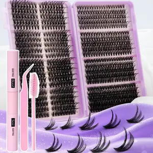 720 Cluster False Eyelashes, Dense Curled Lash Extension Set, D-Curl 8-16mm Mixed Lengths, DIY Lash Extensions, Soft Individual Lashes, Eyelash Falsies