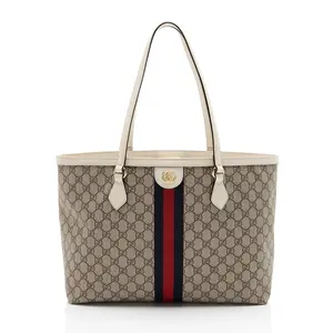 Pre-owned GUCCI Leather Tote Bags GG Supreme Ophidia Large Shopping Tote