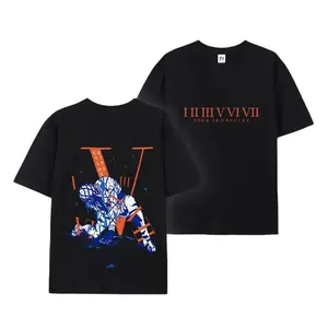 Guido Mista's "Sex Pistols" Iconic Pattern from JoJo's Bizarre Adventure: Golden Wind--Short-sleeved cotton unisex casual T-shirt anime fashion streetwear peak stylish Top Tshirt Summer Round Neck Crewneck Shortsleeve