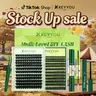 KEYYOU Puffsilk Midnight DIY Lash Extension Eyeliner Lash V3D Volume Fluffy Waterproof Long- Lasting Soft Cluster Lashes 144PCS D Curl 8-18MIX Cosmetic 3D spider lash upgrade2.0 #September Stock Up
