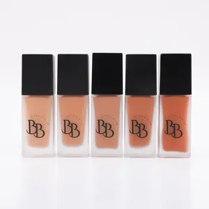 Blendin Bliss Foundation - Clear Bottle with Black Cap - Durable Makeup for All Skin Types brush