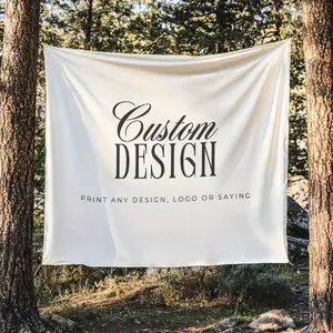 Custom Banner Tapestry - Personalized Fabric Backdrop for Weddings, Baby Showers, Bridal Showers & Birthdays - Durable Reusable Party Decor with Your Design, No Electricity Needed, Wedding Decorations, Event Decoration, Elegant Script Design
