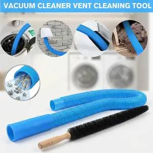 Dryer Vent Cleaner Kit with Flexible Lint Brush & Universal Vacuum Hose Attachment for Most Vacuums, Quick Cleaning to Boost Dryer Efficiency & Safe Operation, Father's Day Gift Idea