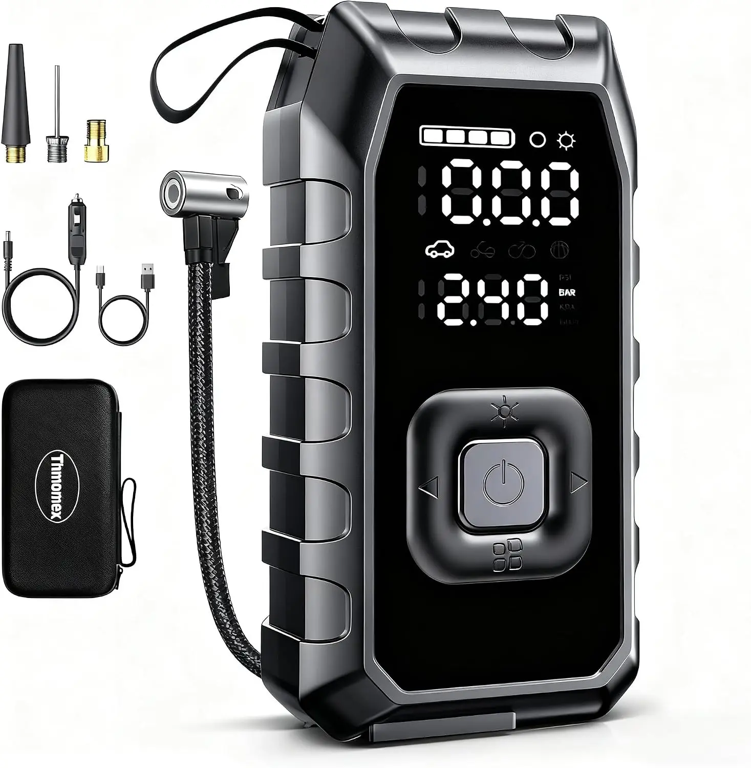 Portable Tire Inflator Cordless Air Compressor - 2X Faster Inflation, 20000mAh, 180PSI, Dual Cylinder Electric Air Pump for Heavy-duty Vehicles, Cars, Bikes