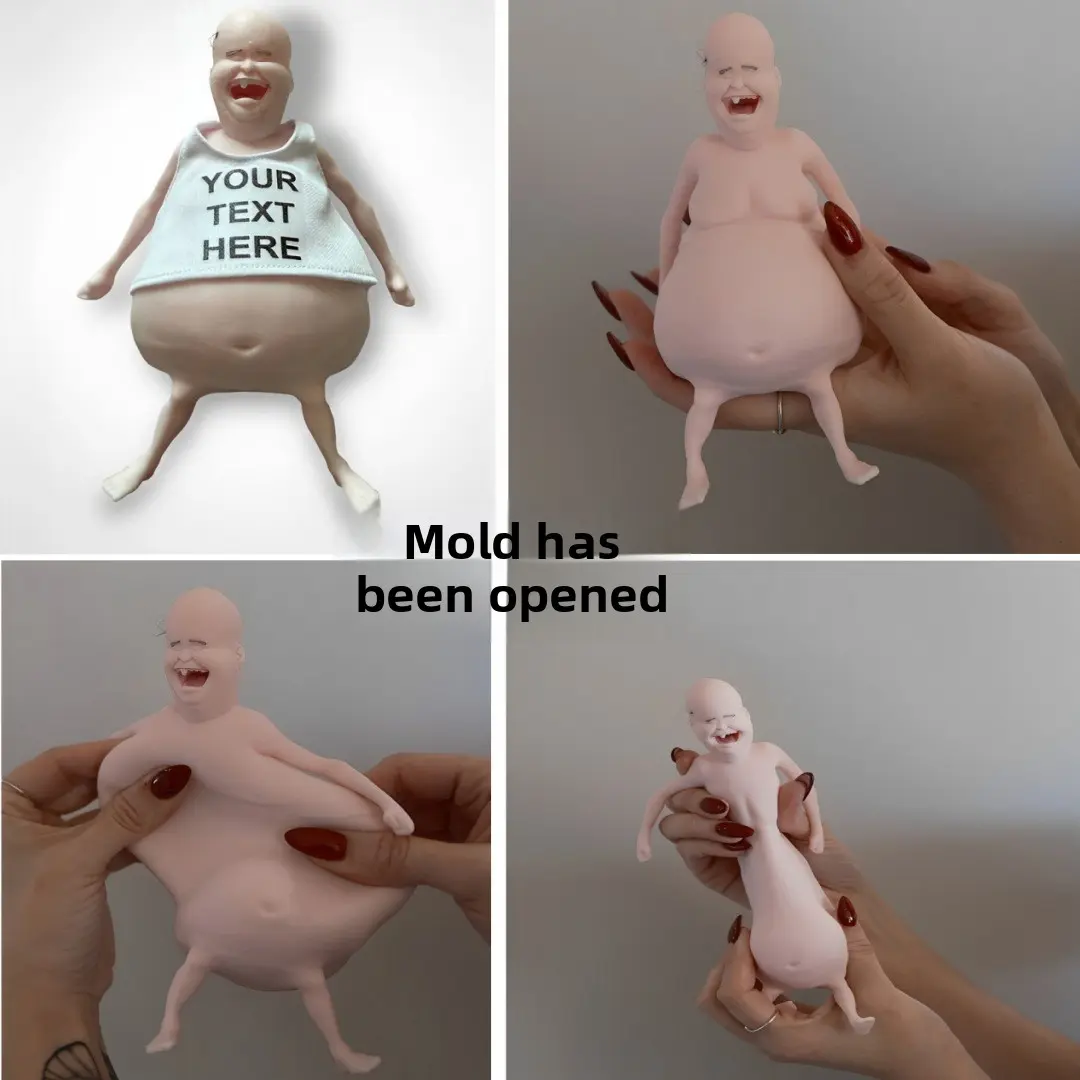 Rene Bald Head Squishy Toy - Novelty, Quirky Decorative Figurine, Fun Character, Stress Relief Toy