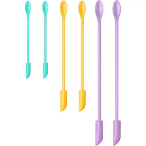 Silicone Spatula Set (6Pcs) - Mini Scraper Tool for Beauty & Food - Reach Every Last Drop, Multi-Size Spatulas for Makeup Jars, Lotion Bottles & Kitchen Containers